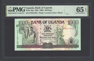 Uganda 1000 Shillings 1994 P36a Uncirculated Grade 65 - Picture 1 of 2