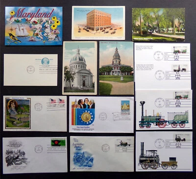 MARYLAND STATE: 1912-87 Vintage Lot FDC Postcard Baltimore Annapolis SET #GP-035 - Image 1 of 3