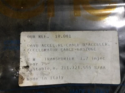 75 Volkswagen Transporter Bus Excelerator cabo para motor de injeção de combustível 1,7 L - Imagem 1 de 2