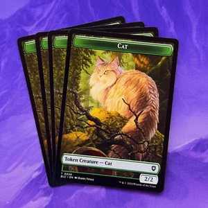 4x Cat Token BLC 0026 Bloomburrow Commander MTG Katzen Deck Hund Hunde Karten Token - Bild 1 von 2