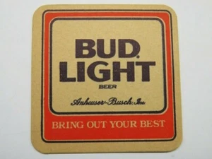 Vintage Beer Coaster ~ Anheuser Busch BUD Light ~ Bring Out Your Best - Picture 1 of 2