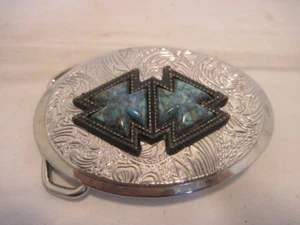OLD TORQUOSE BLUE STONE BELT BUCKLE CLOTHING - Picture 1 of 2