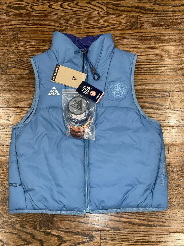 Nike Team USA Beijing Blue Therma Fit Vest DH4809-415 Womens Size Small