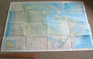 CANADA VACATIONLANDS 1985 VINTAGE NATIONAL GEOGRAPHIC MAP Wall Poster MX44 - Picture 1 of 3
