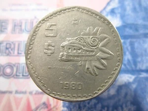 Mexiko 5 Pesos 1980 Weltgeld Münze bh7k - Bild 1 von 2