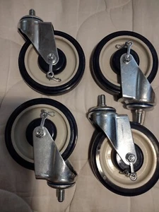 caster wheels casters Swivel (Lot Of 4 ) 5" I" Long Thread By Half Inch. - Picture 1 of 10