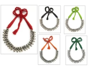 Lote de 5 piezas collar tribal hilo cuentas redondas cuentas de metal mujeres moda collares - Imagen 1 de 6