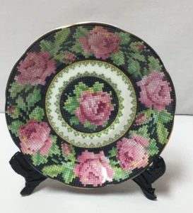 Royal Albert NEEDLE POINT Handled Round Cake Plate Saucer EUC! - Picture 1 of 8