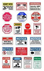 1:87 HO scale model video surveillance visitor security signs - Picture 1 of 1