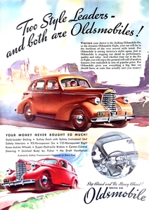 1938 Oldsmobile Classic Car Print Ad Style Leader Step Ahead Be Money Ahead 8x11 - Picture 1 of 4