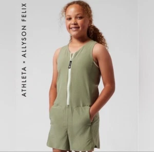 athleta girl legand heart the hustle romper sleeveless size xxl/16 allyson felix - Picture 1 of 9