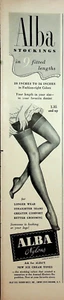 Medias de nailon Alba 1949 anuncio impreso vintage años 40 alguien está mirando tus piernas - Imagen 1 de 1