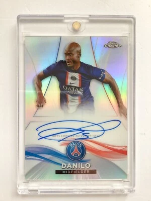 TOPPS PSG CHROME 2022-2023 DANILO ON CARD AUTOGRAPH 49/75 - Image 1 of 2