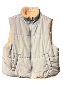 Chaleco acolchado forrado Sherpa para mujer azul claro grande nuevo sin etiquetas XL 14/16 - Imagen 1 de 8