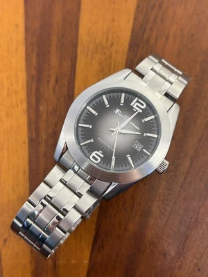 Ben Sherman Watch Men Silver Tone Black Gray Dial Date 39mm New Battery - Image 1 of 4
