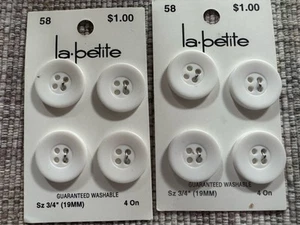 8pcs 3/4 Inch 18mm White Buttons 4 Holes Resin Button for Sewing Clothing - Picture 1 of 3