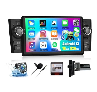 CAMECHO 7" Android 13 Autoradio per Fiat Punto 2005-2009/Linea 2007-2011,1+32gb. - Immagine 1 di 4