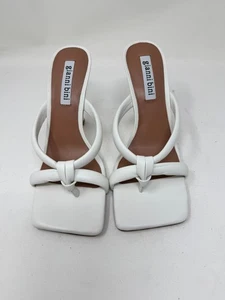 NUOVO sandalo donna Gianni Bini in pelle di cemento tubolare 8,5 bianco tacco alto - Foto 1 di 8