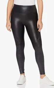 Spanx Quilted Moto Faux Leather Leggings Very Black 20248R Medium NWT $110 - Picture 1 of 3