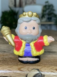 Fisher Price Little People CASTILLO REY PELO GRIS Lil Kingdom Cetro Rojo - Imagen 1 de 6