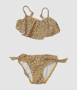 $90 Seafolly Girl's Yellow Animal Print Ruffle Tankini Set Swimwear AUS 6 US 2 - Picture 1 of 1