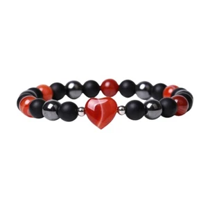 Healing Chakra Heart Bracelets for Women Girls Bring Lucky love hematite onyx - Picture 1 of 69