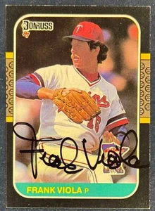 1987 DONRUSS SIGNED FRANK VIOLA CARD #196 MINNESOTA TWINS IN PERSON AUTOGRAPH - Picture 1 of 2