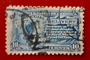 US 1916 10c Used Special Delivery Scott E10a Messenger on Bicycle U-85 VFXF 3571 - Picture 1 of 3