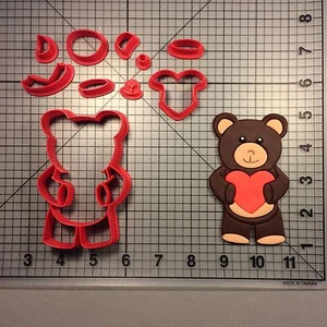 Heart Teddy Bear 100 Cookie Cutter Set - Picture 1 of 2