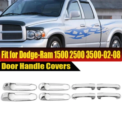 6x Cubiertas de manija de puerta cromadas para 02~08 Dodge Ram 1500/2003~2009 Ram 2500 3500 Foto 1 de 4