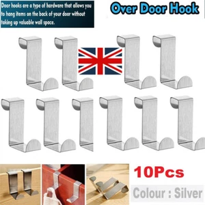 2-10x Over Door Hook Hangers Stainless Steel Cupboard Drawer Kitchen Bathroom` - Picture 1 of 18
