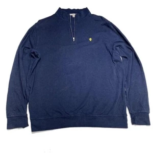 Peter Millar 1/4 Zip Sweater M Navy Blue Gulf Mills Golf Club PA Mens - Picture 1 of 6