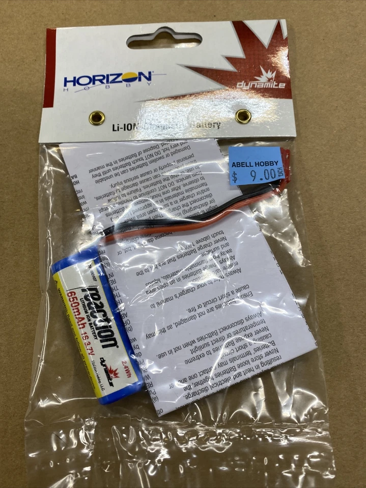 Dynamite DYNB0107 1S 3.7V 650mAh LiIon w/ JST Connector : ProBoat React 9 - Image 1 of 1