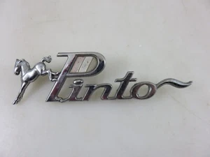 Ford Pinto 1971-77 Fender Horse Script Emblem Name Badge OEM D12B-16B114-AD - Picture 1 of 13