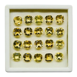VVS 20 Natur Citrin 8 mm Kissenschliff Top Qualität lose unbehandelt Edelsteine Posten - Bild 1 von 8