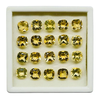 VVS 20 Natural Citrine 8mm Cushion Cut Top Quality Loose Untreated Gemstones Lot - Image 1 of 4
