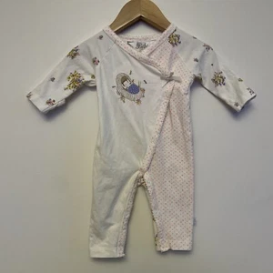 Bebe By Minihaha Size 000 Baby Girls Romper 0-3 Months White Floral Wrap Cotton - Picture 1 of 8