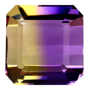 9.44 ct Fair Octagon Cut (12 x 12 mm) Brazil Purple and Yellow Ametrine Gemstone - Bild 1 von 1