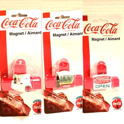 COCA COLA  Fridge Magnet Refrigerator Chip Clip Lot of 3 - Image 1 of 4