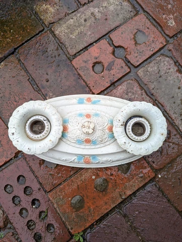 Art Nouveau Tin 2 socket Flush MountCeiling Light Cover