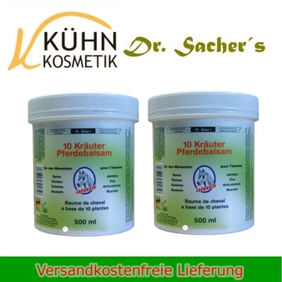 10 Kräuter Pferdebalsam 2x 500ml Massage Pferde Balsam Gel Salbe von Dr. Sachers