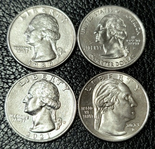 1 Washington Quarter Type 25 cent, 1965-98, 1999-09, 2010-21, 21-2024