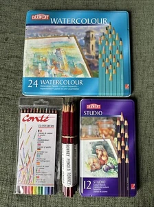 Derwent Conte pencils Lot Watercolour/Colour O351 - Picture 1 of 7