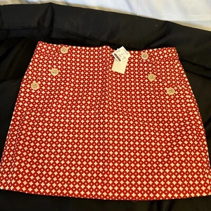J. Crew Size 6 Red & White Print Mini Skirt Cotton Pockets Women’s NWT - Picture 1 of 7