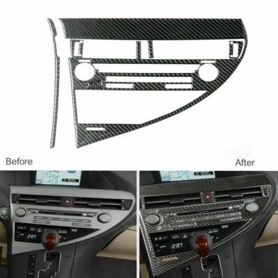 Carbon Fiber Interior CD Panel Frame Cover Trim For 2010-2012 Lexus RX350 RX450h Foto 1 de 4
