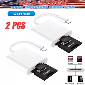 2PACK SD/TF Card Reader for IPhone iPad to SD Adapter Trail Game camera viewer - Picture 1 of 8