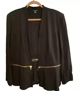 IMAN Black Zipper Convertible Open Front Lightweight Blazer, size S - Picture 1 of 3