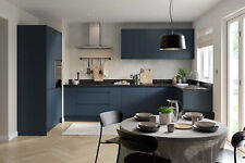 Ultra-Matt Indigo Blue Kitchen Doors J-Pull Base Cabinet Wall Units Full Kitchen