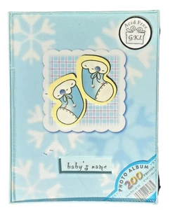 New Baby Photo Album G.K.I Acid Free 200 Photos Baby Shower Gift Idea Blue - Picture 1 of 7