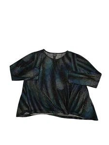 Clara Sun Woo Long Sleeve Blouse Black Purple Grey White Size Medium Career - Picture 1 of 8